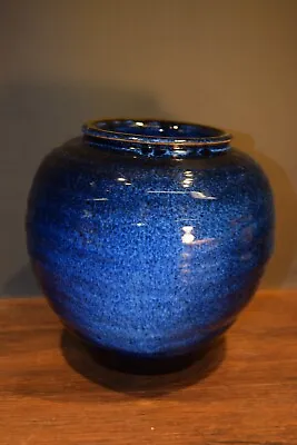 Buy Japanese Pottery Art  Studio Japanese Midnight Blue  Flambe Glaze 7.25  • 142.24£
