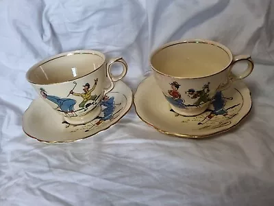 Buy Royal Winton Golf Animation Cup & Saucer Mother Inscribed • 35£