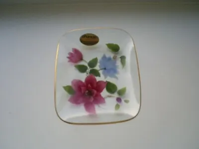 Buy Vintage Chance  Pilkington Glass Floral Plate With Gold Rim. • 4£