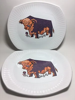 Buy Two Vintage Retro 1960's 70's Beefeater Steak Plates ~ Steak And Grill Set • 28£
