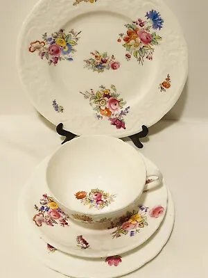 Buy Coalport Rose Embossed BREAKFAST TEA CUP, SAUCER, PLATES Quad (3 Available) • 24.10£