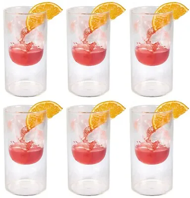 Buy LARGE Double Wall Cocktail Glass Drinking Glasses HIGHBALL 320ml  8x15.5cm Box 6 • 9.79£