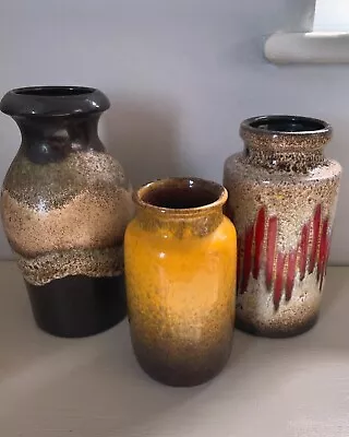 Buy 3 West Germany Vintage Glazed Vases • 30£