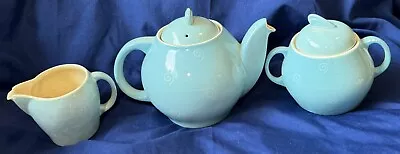 Buy Susie Cooper Teapot Creamer Sugar Bowl Crown Works England Blue White Swirls • 75.85£