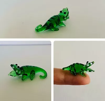 Buy Tiny Handmade Green Crocodile Lampwork Glass Animal Figure • 4.25£