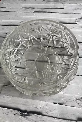 Buy Vintage Crystal Heavy Glass Fruit Bowl  22cm • 14.90£