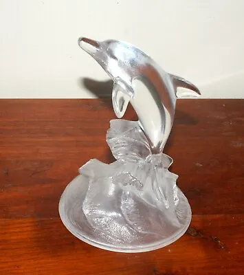 Buy CRISTAL D'ARQUES Leaping Dolphin Lead Crystal Sculpture - 6.5 Tall • 7£