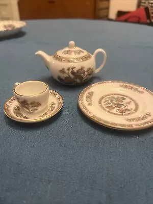 Buy Wedgwood Kutani Crane Miniature Tea Set Teapot Plate Cup Saucer • 15£