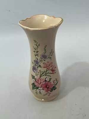 Buy Royal Winton Fine Ceramic Flute Vase Floral Beige Hand Paint Decorative 6.2  #RA • 2.99£