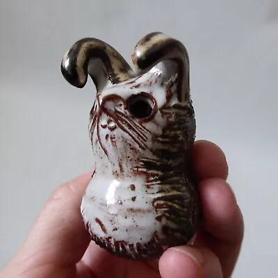 Buy Small Cute Vintage Briglin Pottery Rabbit Hare. Signed Handmade Studio Figurine • 12£