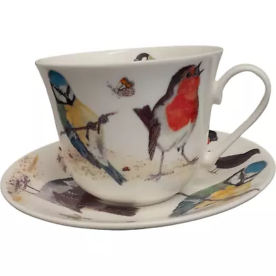 Buy Roy Kirkham - Large Breakfast Cup And Saucer - Garden Birds • 9.99£