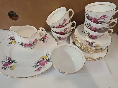 Buy Royal Vale Bone China Vintage Tea Set Jug Sugar Bowl Cups Roses  • 25£
