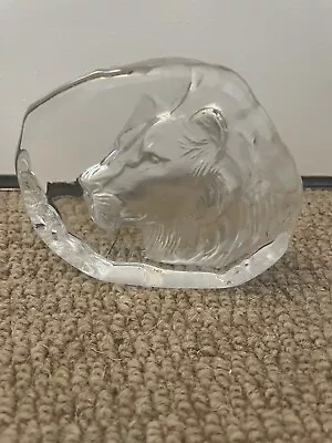 Buy Vintage French Cut Glass Crystal Art Glass Paperweight Rare Lion • 10£