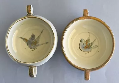 Buy Tonala Ken Edwards El Palomar Mexico Pottery Two Bowls With Handles Birds • 51.97£