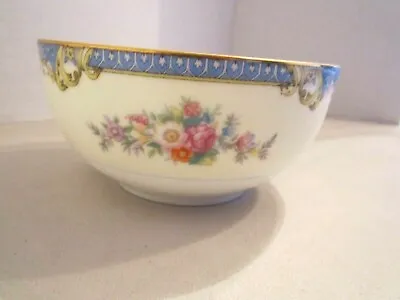 Buy Antique Noritake Porcelain Bowl W/ Blue Band And Flowers. 1908 Mark. 5  X 2.5  • 14.16£