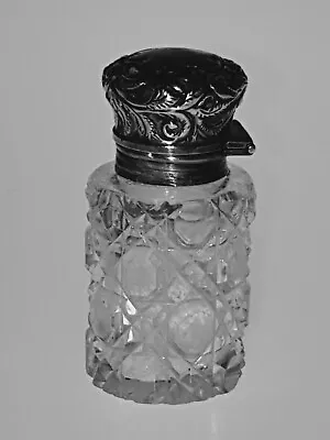 Buy 20-12 Stunning Perfume Bottle Cut Glass With Stopper Hallmarked Stirling Silver • 50£