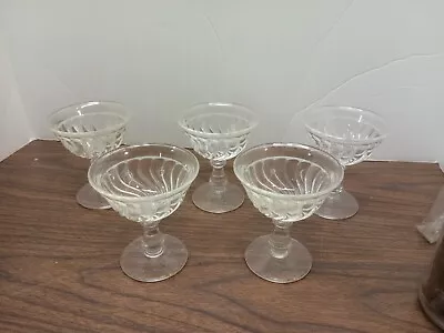 Buy Fostoria Glass Colony 5 Stemmed Sherbets Champagnes 1930's-1973 Clear 3 5/8 #583 • 23.70£