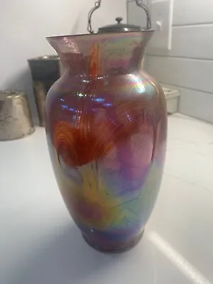 Buy Art Glass Swirl Vase Similar To Carnival Ware Colors- EUC  • 28.81£