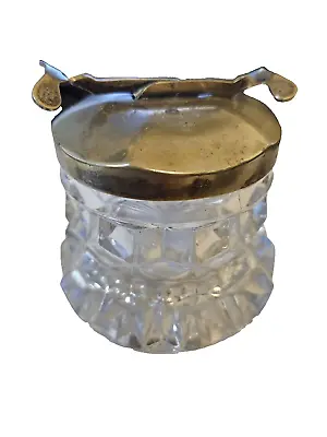 Buy S.O.S Pascalls Patent Vintage Cut Glass Sugar Cube Bowl With Built In Tongs • 13.99£