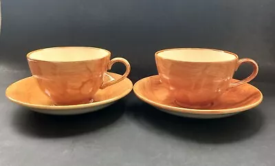 Buy Set Of Two Poole Pottery Fresco By Rachel Barker Hand Painted Cup And Saucers • 5£