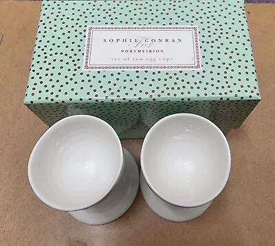 Buy Portmeirion Sophie Conran Ripple White Pair Of Egg Cups - New Boxed • 9.50£