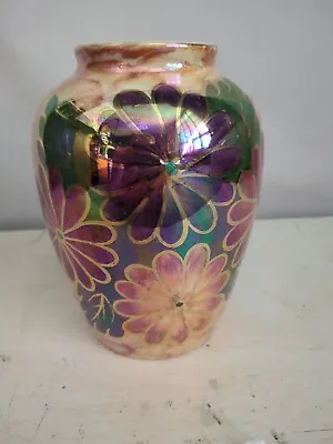 Buy Vintage Art Deco Handpainted Lustre Vase J Fryer Oldcourt Ware 6.75  • 25£