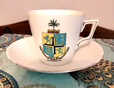 Buy Very Rare Late Foley Shelley Bournemouth Coat Of Arms Cup & Saucer • 47.41£
