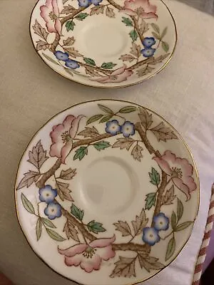 Buy Thornlea New Chelsea Staffs China 2 Pretty Floral Saucers Vintage Antique • 5£