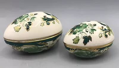 Buy Two Mason's Ironstone 'Chartreuse' Pattern Egg-Shaped Trinket Boxes • 40£