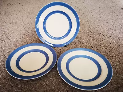 Buy Three T. G. Green Blue Cornishware Rarer SMALL  Side Plates, Shield Backstamp • 7.50£