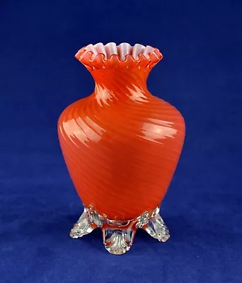 Buy Victorian 1890's Vaseline Handblown Glass Vase - 5-1/4  Tall - PERFECT • 39.50£