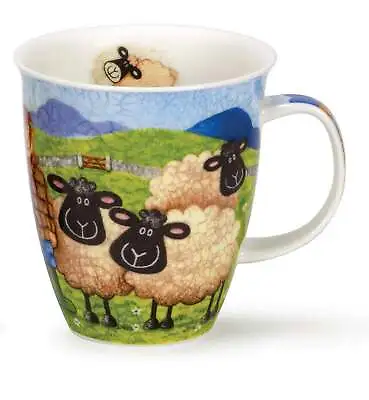 Buy Colourful 'Sheepies' Sheep Farmer Dunoon Fine Bone China Mug Nevis Shape • 26.50£