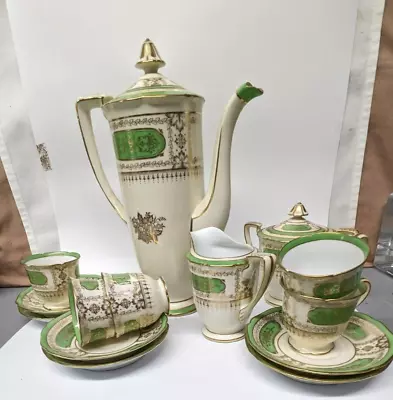 Buy 14 Pcs .Set Of Vintage Porcelain Noritake China Coffee Set With Cups & Saucers • 85.38£