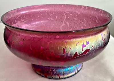 Buy Royal Brierley Michael Harris Studio Glass Pink Iridescent Glass Bowl • 75£