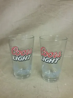 Buy Nice Coors Light Embossed With Blue Mountain Scene Thick Bar Glass -Lot Of 2 • 22.10£