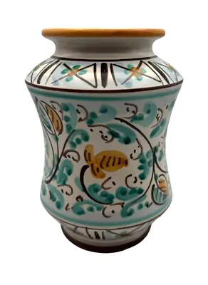 Buy VTG Branciforti Caltagirone Italy Vase 6  Blue Green Hand Painted And Signed • 33.69£
