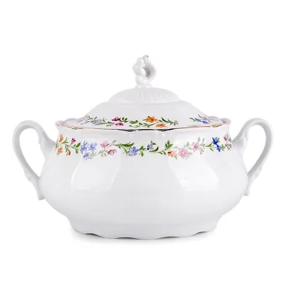 Buy 2.4 Qt Provence Flowers Porcelain Tureen European Fine China Tureen • 75.85£
