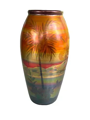 Buy Gorgeous Weller American Art Pottery Iridescent LaSa Scenic Fantastic Vase • 639.07£