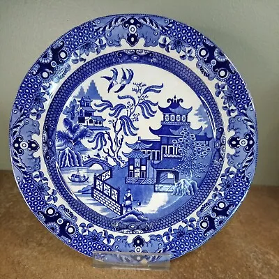 Buy Vintage, Burleigh Ware Burgess & Leigh, Decorative 23.5cm Blue Willow Plate A/F • 5.95£