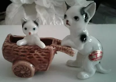Buy  HOLIDAY SPECIAL  X12 Cute Vintage Miniature Bone China Black & White CatsNcart • 6£