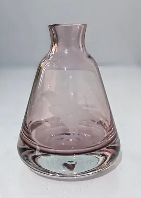 Buy Caithness Glass Conical Vase - Etched Eagle Bird Of Prey Design Signed JM • 12.99£