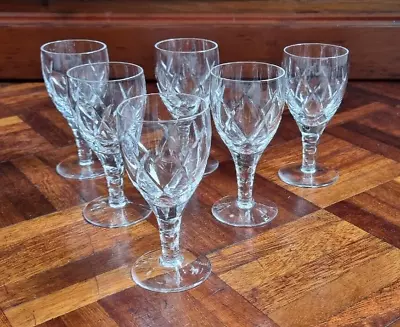 Buy Set Of Six Cut Glass Sherry Glasses • 9£
