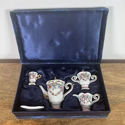 Buy Vintage Leonardo Collection Miniature Porcelain Tea Set In Satin Lined Box • 24.99£