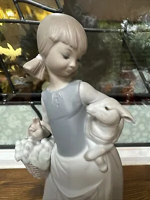 Buy Vintage Lladro Girl With Lamb Porcelain, Matte Finish Figurine • Retired GC • 13.99£