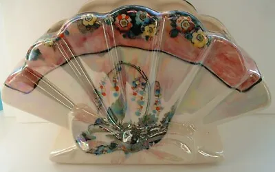 Buy Lovely Vintage Arthur Wood Fan Shaped Colourful Lustre Posy Vase • 15£