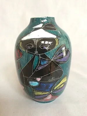Buy Signed Marcello Fantoni Small Italian Art Vase With A Stylised Figure In Vgc • 325£