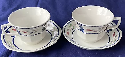 Buy Vintage Adams Real English Ironstone Lancaster 2 Breakfast Tea Cups Saucers VGC • 11.38£