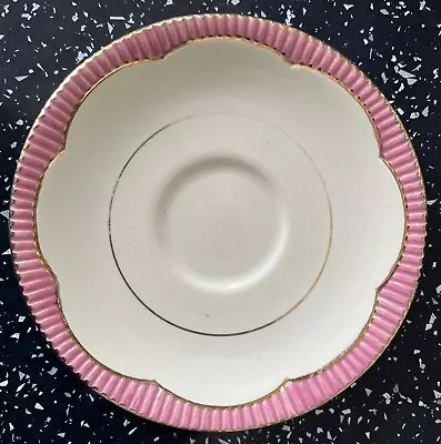 Buy Clarice Cliff Saucer Numbered 840076 Pink & Cream Newport Pottery Co England • 14.99£