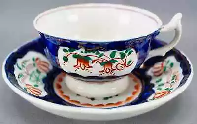 Buy Antique English Floral Gaudy Welsh Soft Paste Porcelain Tea Cup & Saucer C.1830 • 48.26£