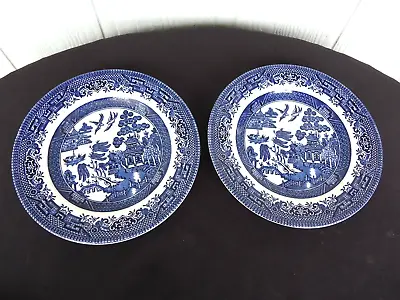 Buy 2  Churchill China  Blue Willow Pattern Bread & Butter Plates • 7.58£